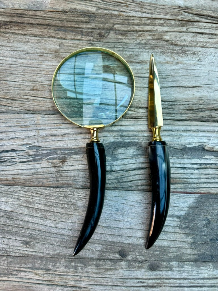 Authentic Horn Magnifying Glass & Letter Opener