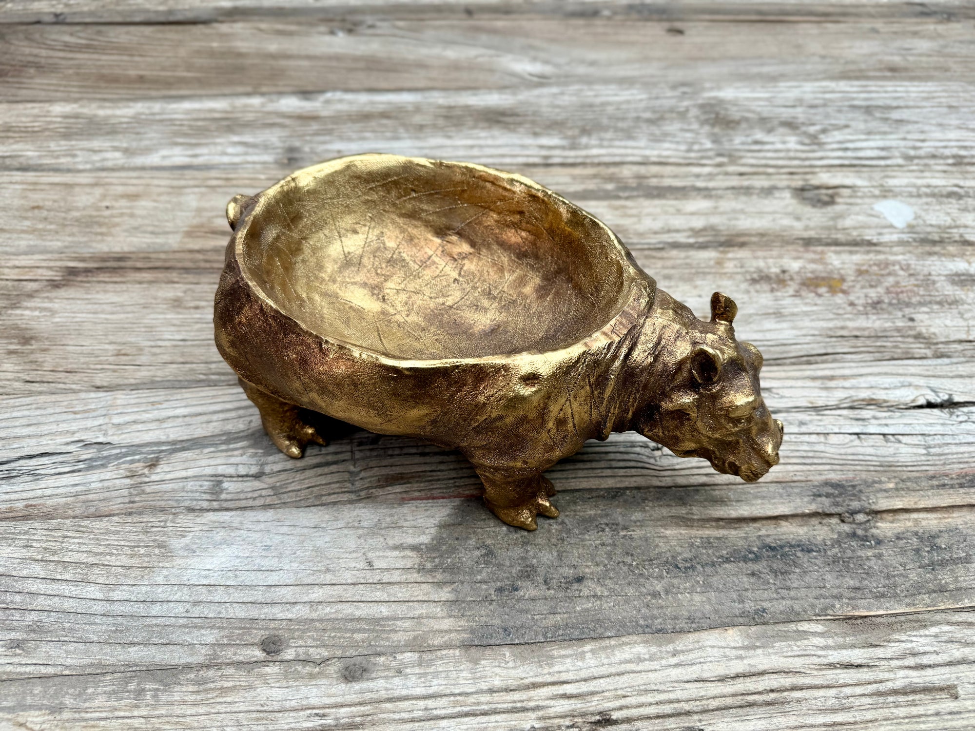 Gold Hippo Bowl