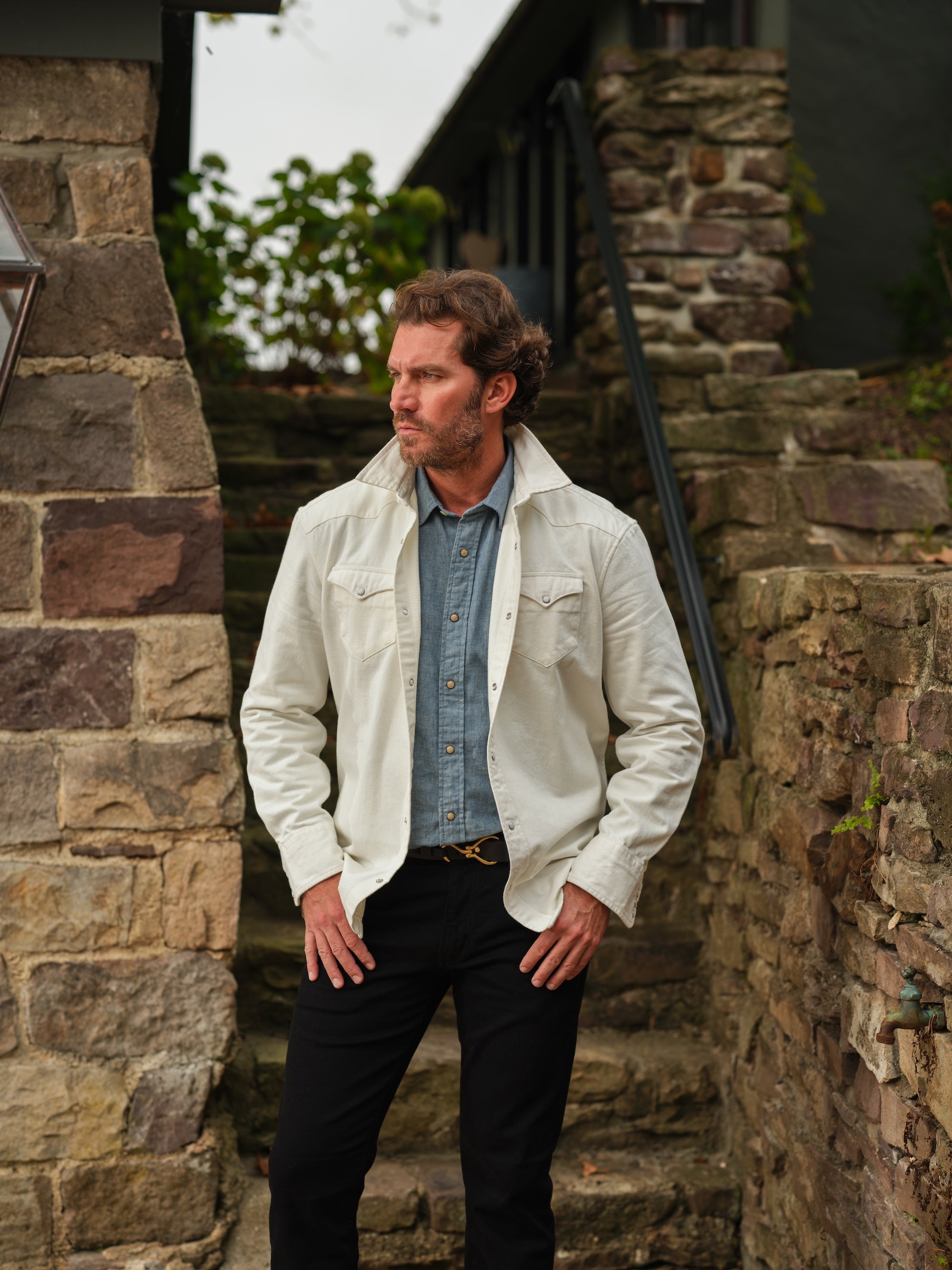 12 oz. Japanese Denim Solid, Long Sleeve Shirt
