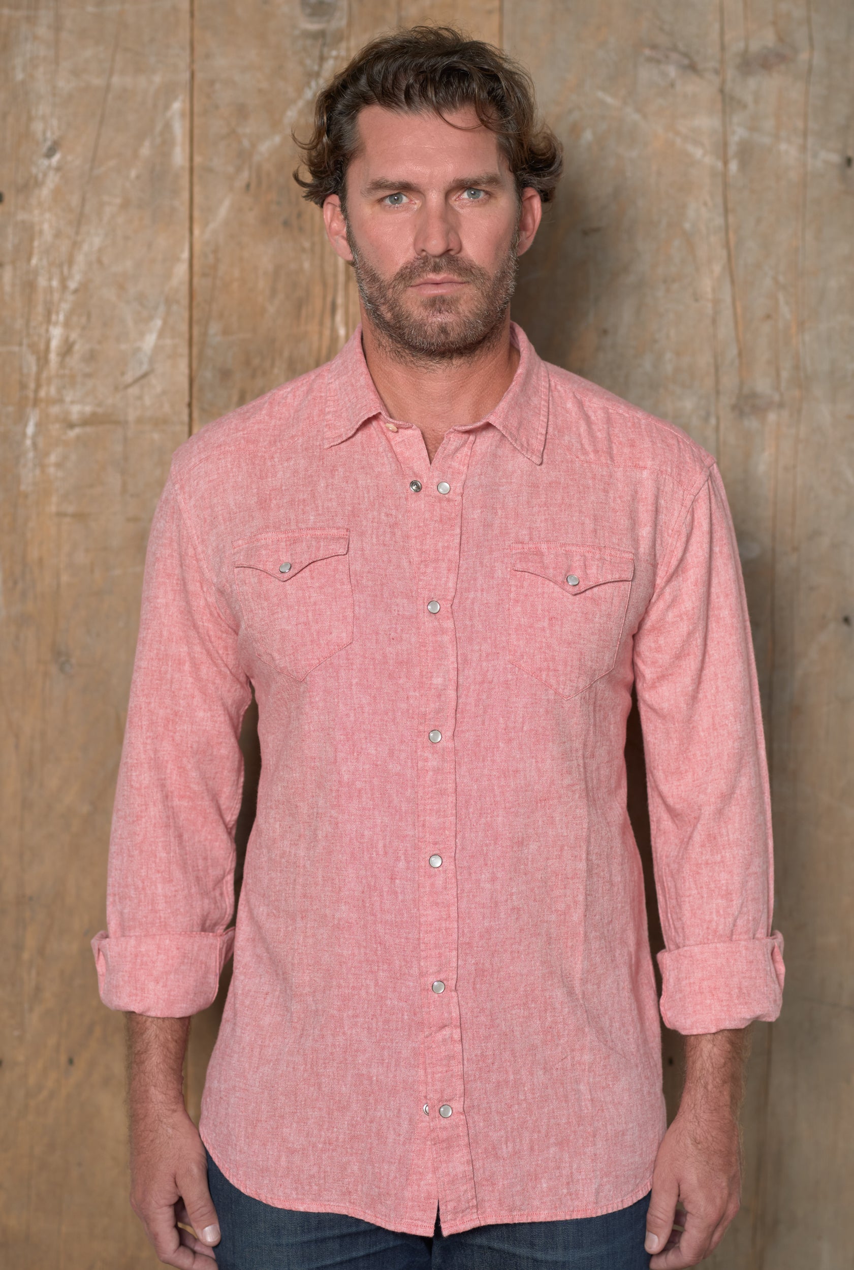 Slub Chambray Solid, Long Sleeve Shirt