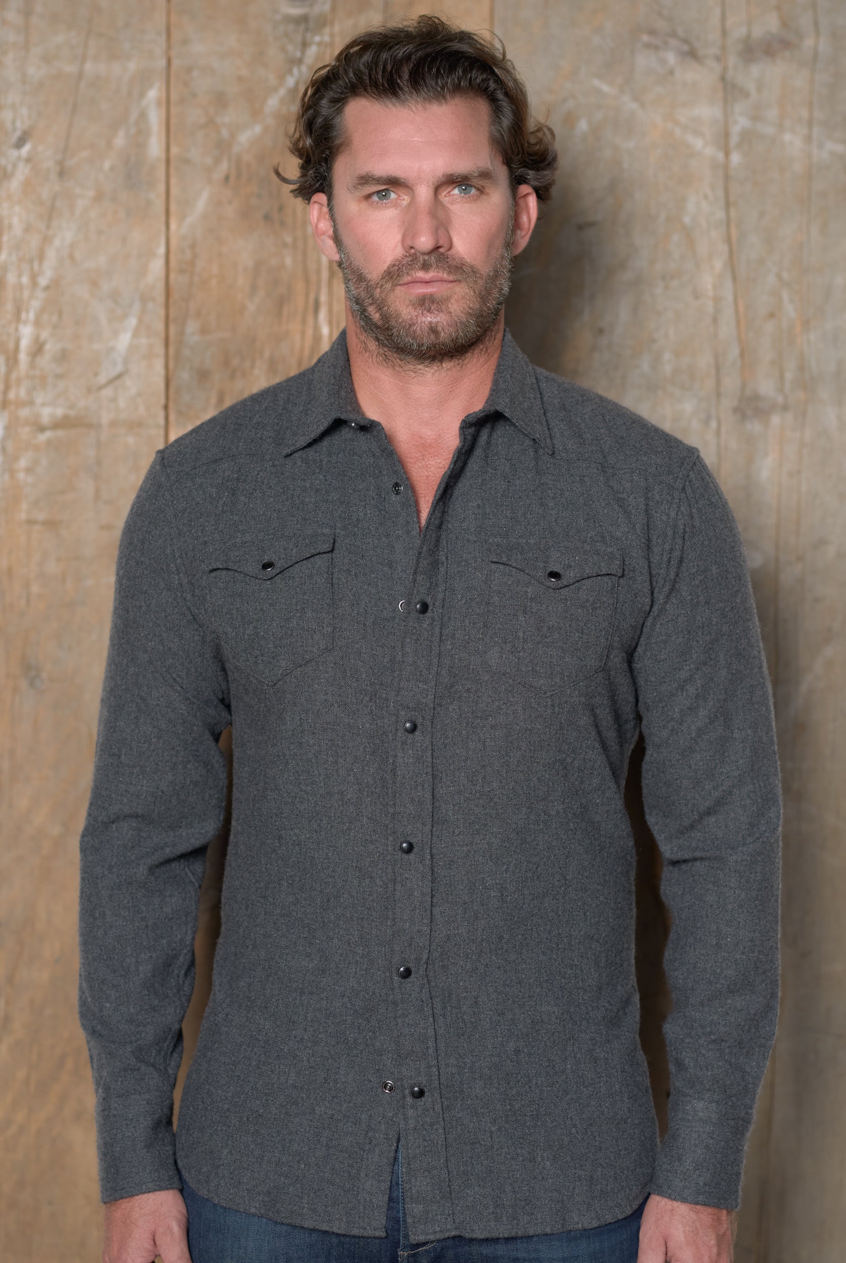 Recycled Wool Solid, Long Sleeve Shirt