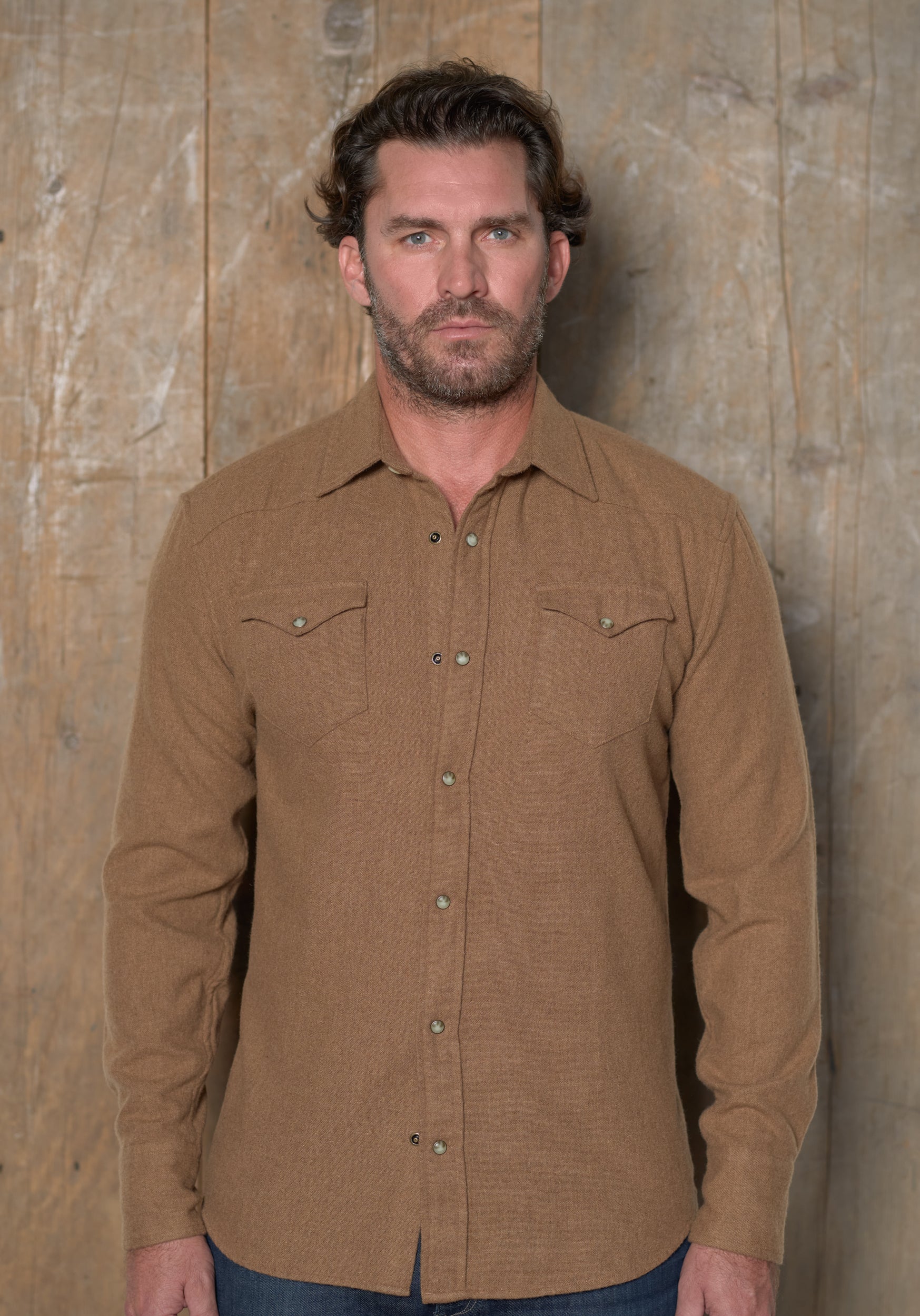 Recycled Wool Solid, Long Sleeve Shirt
