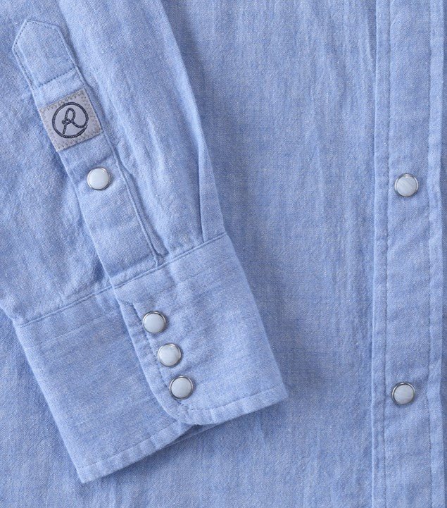 Slub Chambray Solid, Long Sleeve Shirt